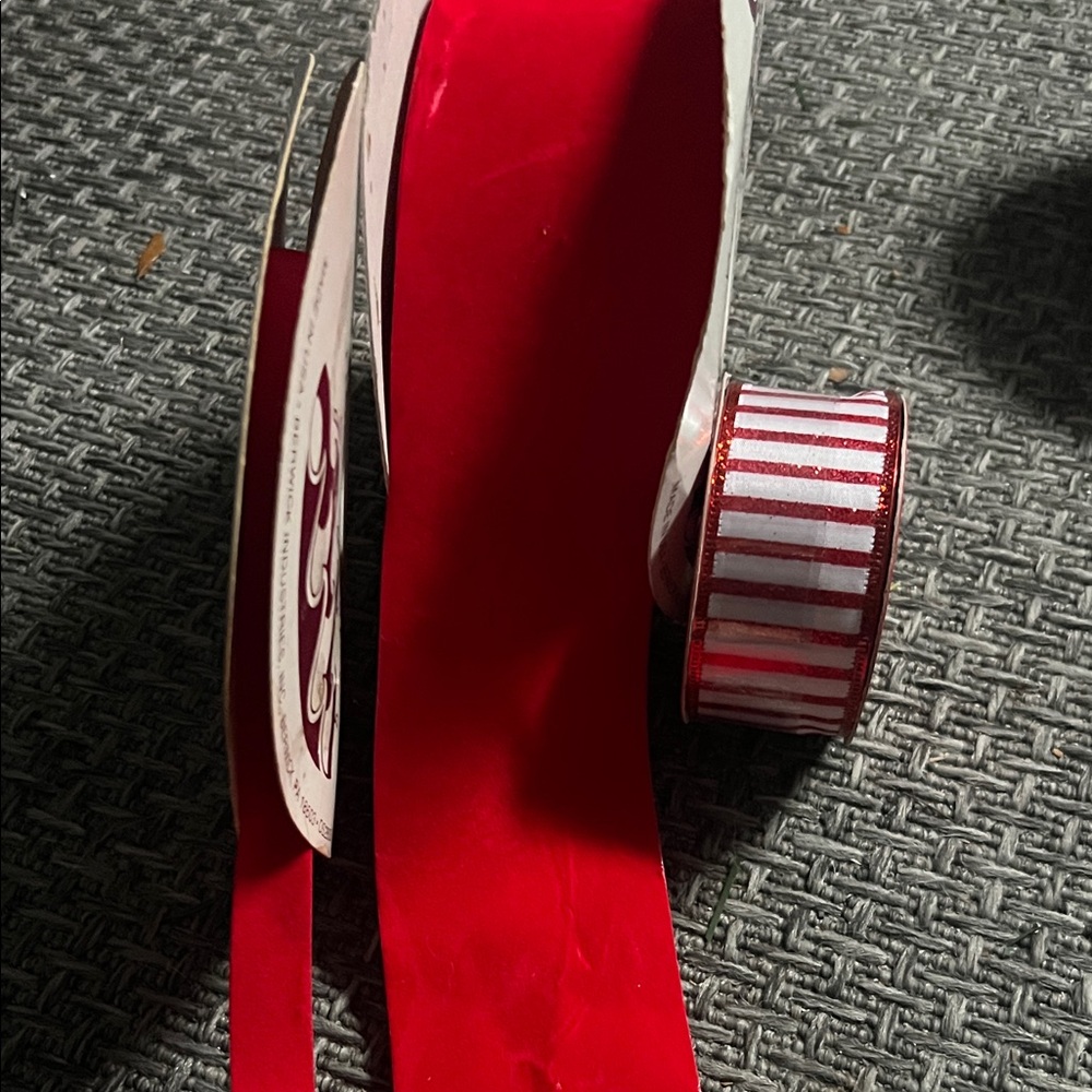 Vintage red velvet ribbon misc